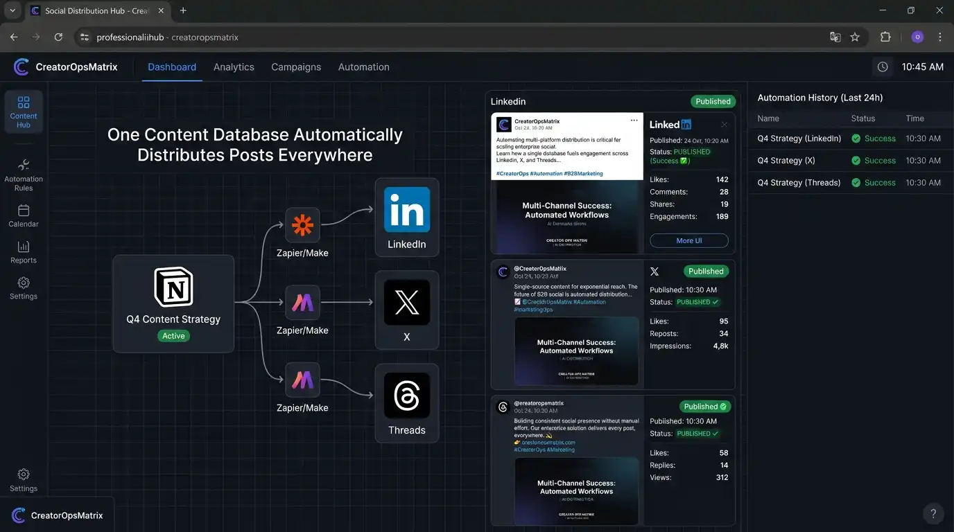 Professional Notion social media content calendar database workspace
